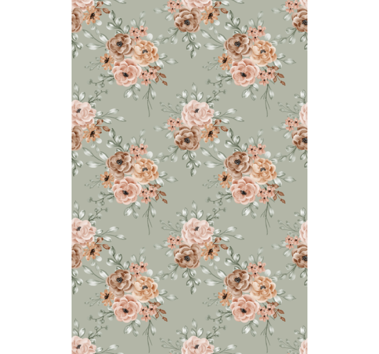 Persiana enrollable floral hermoso arreglo beige - TenVinilo