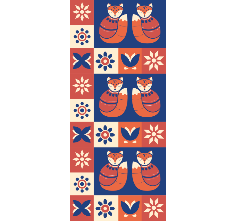 Persiana enrollable animales encantadores patrones de zorros - TenVinilo