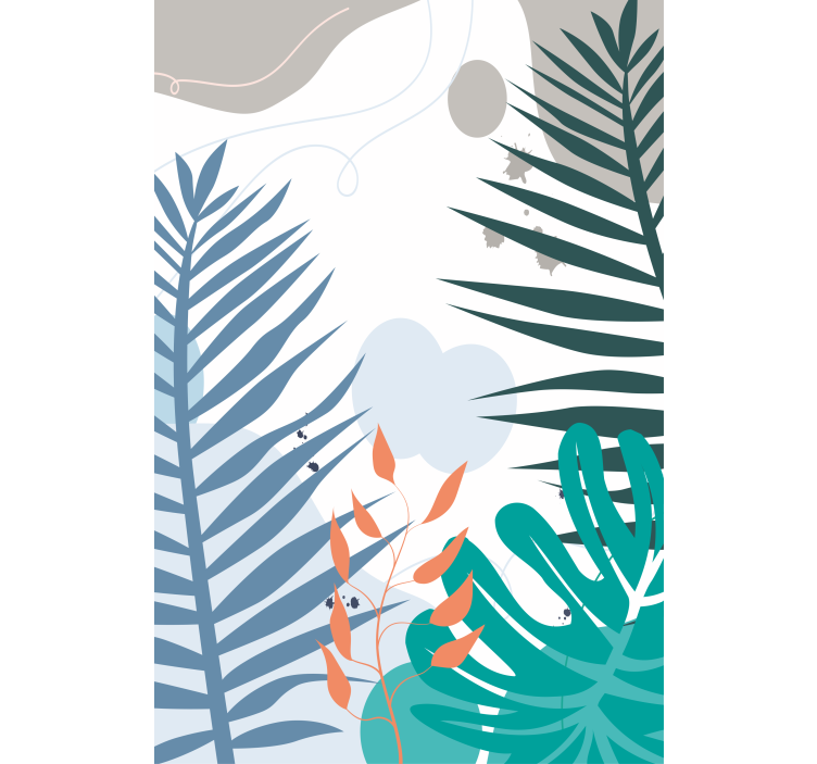 Persiana enrollable flores hojas grandes tropicales - TenVinilo