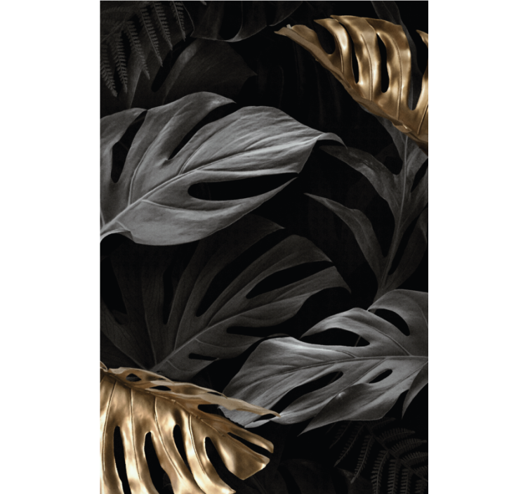 Persiana enrollable elegante grandes hojas tropicales - TenVinilo