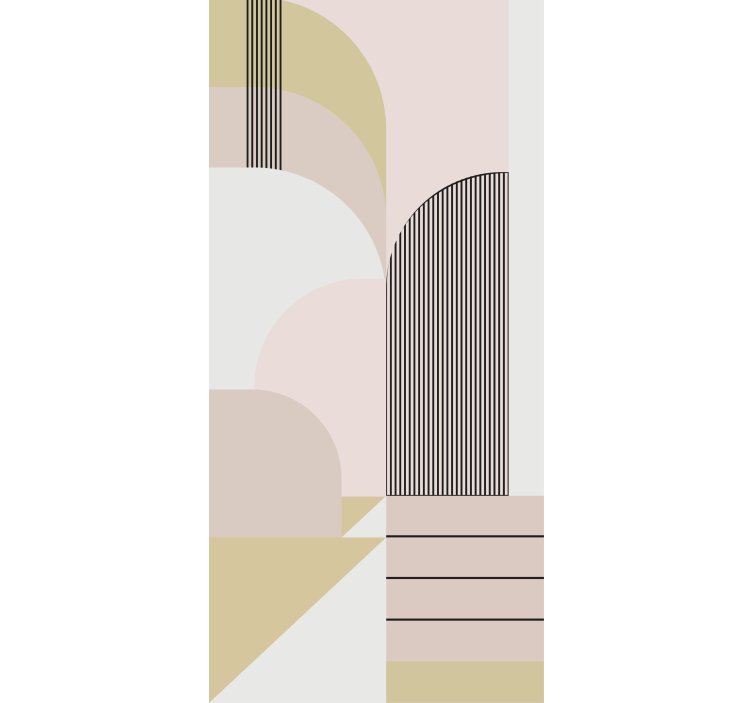 Persiana enrollable moderno diseño de curva geométrica - TenVinilo