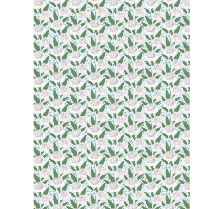 Persiana enrollable flores patrón de peonía blanca - TenVinilo