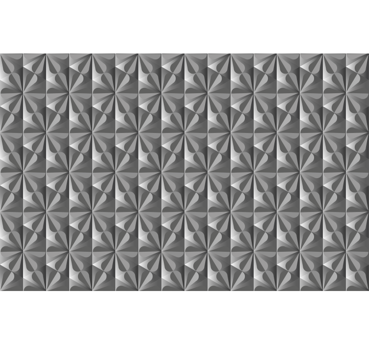 Estor cocina Patrón de flores geométricas vintage - TenVinilo