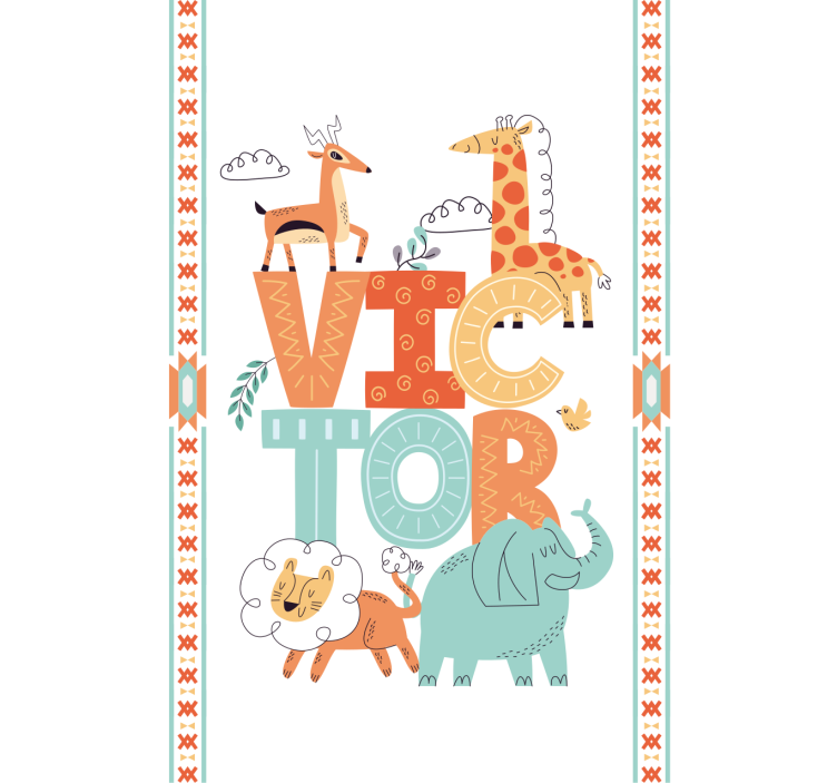 Persiana enrollable infantil animales salvajes con nombre - TenVinilo