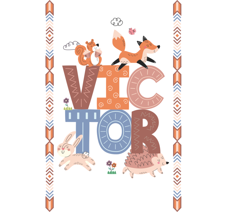 Persiana enrollable infantil animales del bosque con nombre - TenVinilo