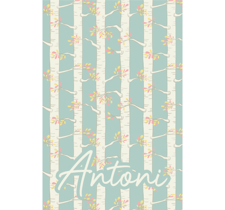 Persiana enrollable árboles abedules con nombre - TenVinilo