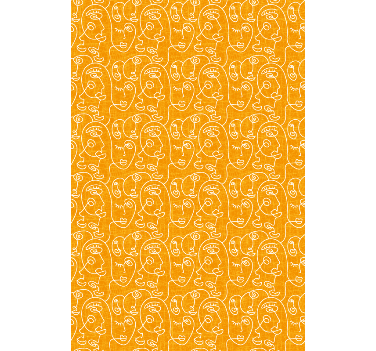 Persiana enrollable dibujos patrones faciales estilizados - TenVinilo