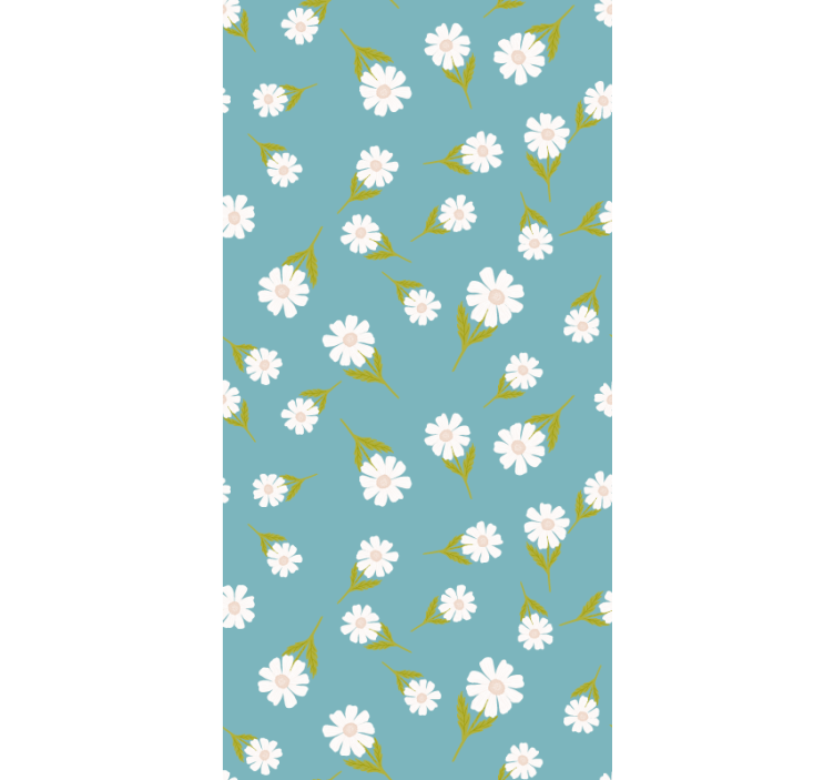 Estor flores Margaritas en aguamarina - TenVinilo