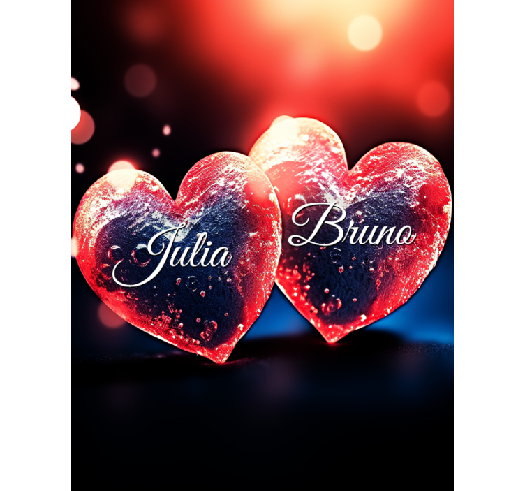 Estor personalizable corazones con nombre - TenVinilo