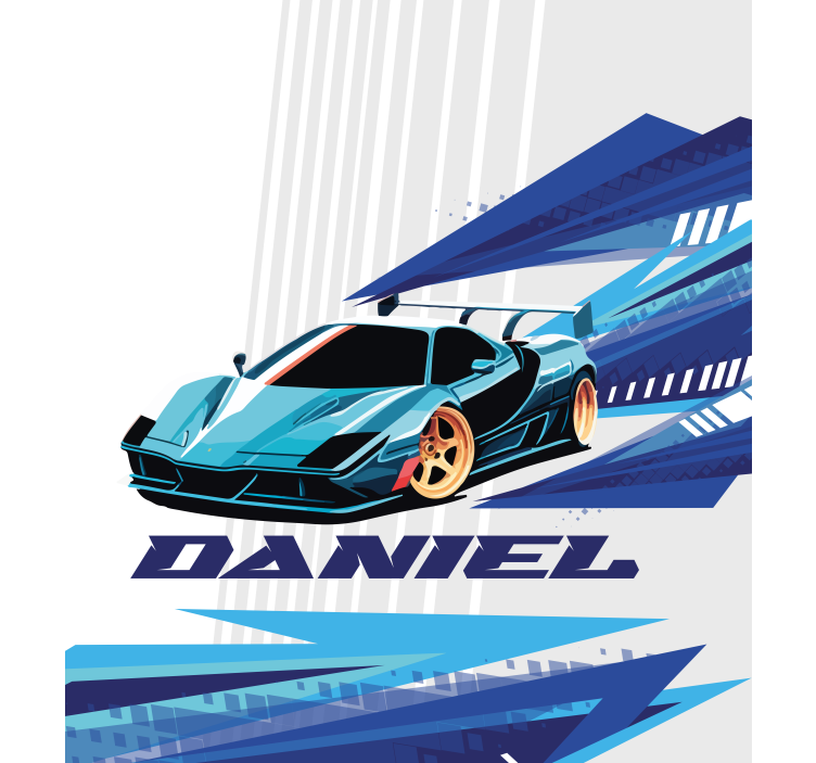 Persiana enrollable personalizable coche de carreras azul - TenVinilo