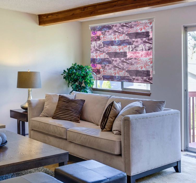 Estor estilo floral Collage de flores - TenVinilo