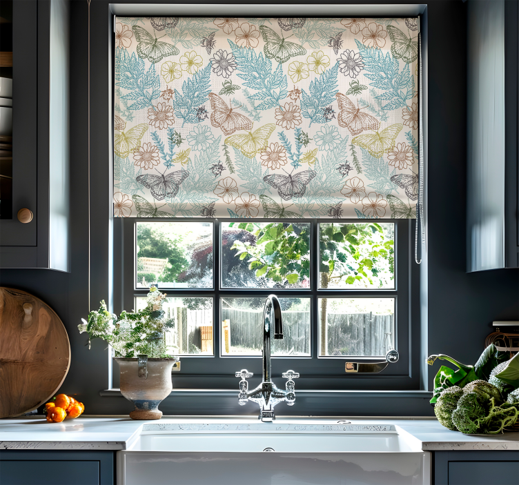 Estor de mariposas florales - TenVinilo