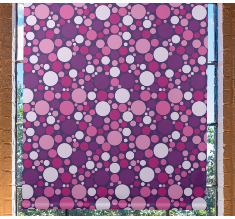 Estor habitación juvenil Puntos morados y rosas - TenVinilo