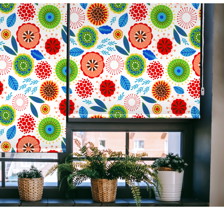 Estor enrollable cocina flores multicolor - TenVinilo