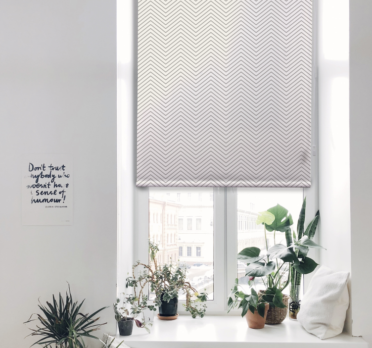 Estor enrollable nórdico de líneas grises - TenVinilo