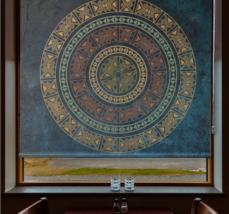 Estor salón Diseño étnico "estilo industrial" - TenVinilo