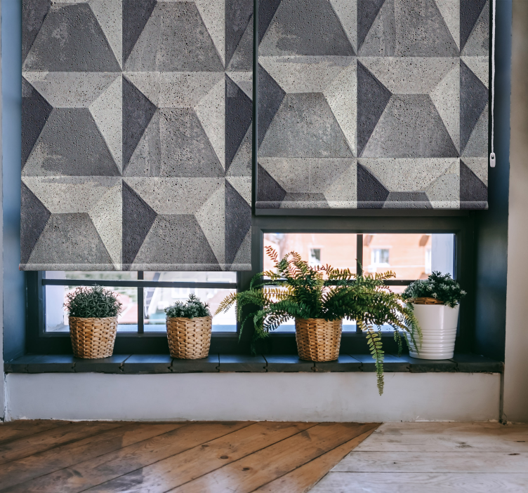 Estor enrollable gris imitación hormigón 3D - TenVinilo