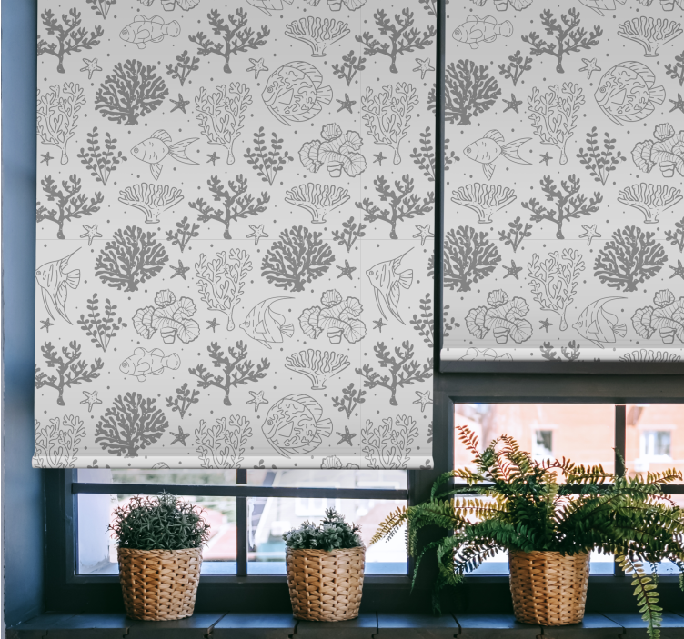 Persiana enrollable animales patrones de vida en el océano - TenVinilo