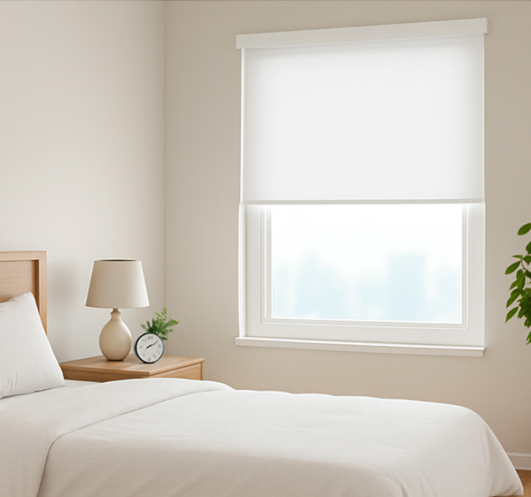 Persiana enrollable blanca diseño claro y simple - TenVinilo