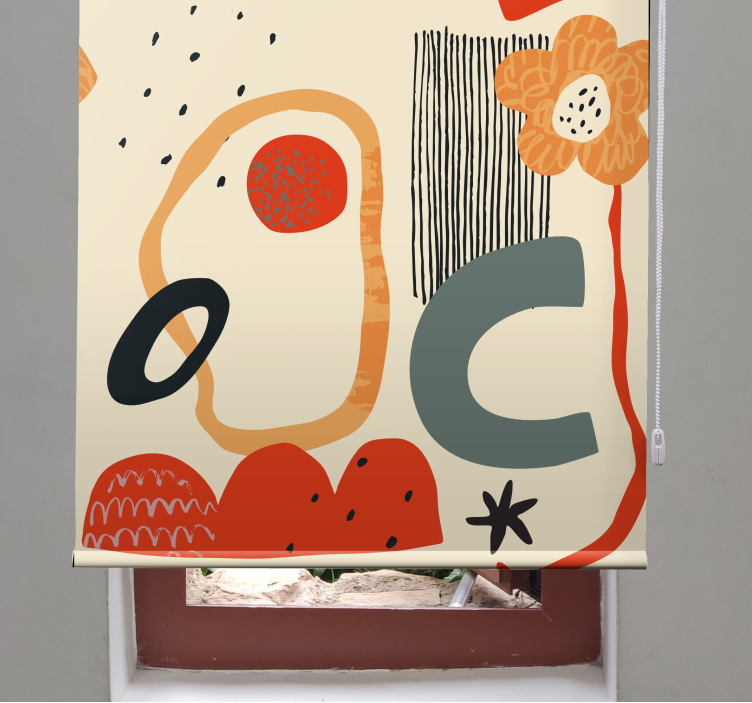 Persiana enrollable composición floral abstracta - TenVinilo