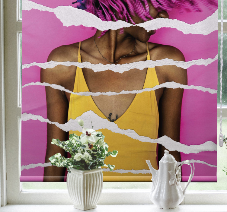 Persiana enrollable dibujos efecto de papel rasgado - TenVinilo