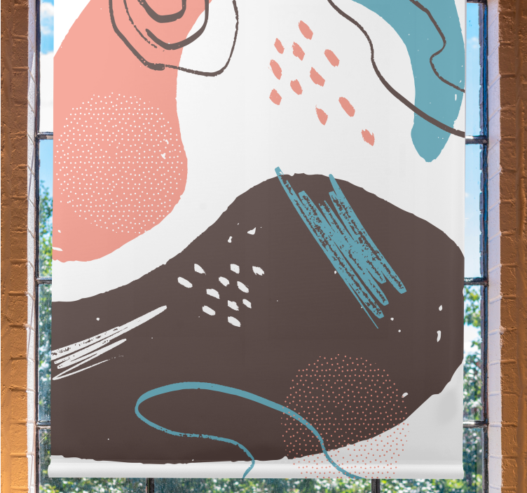 Persiana enrollable dibujos formas abstractas - TenVinilo