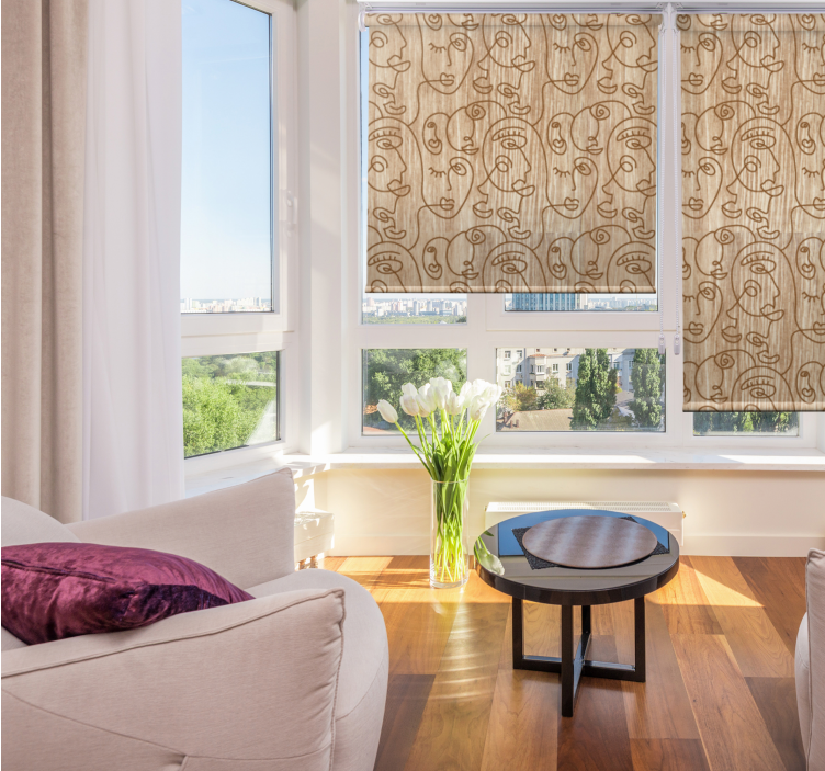 Persiana enrollable moderno patrones faciales abstractos - TenVinilo