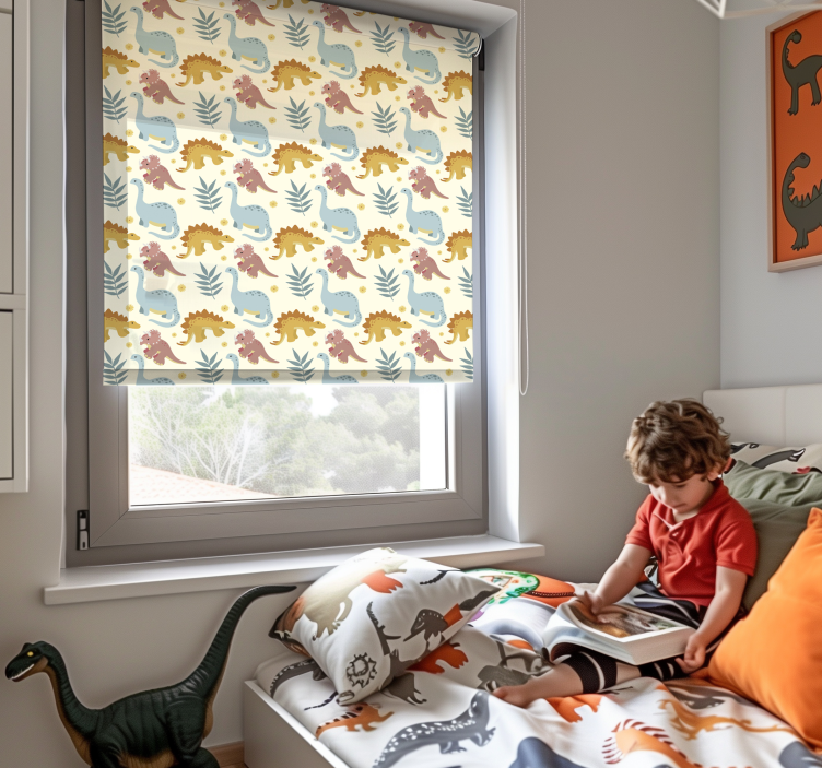 Persiana enrollable dinosaurios estilo minimalista - TenVinilo