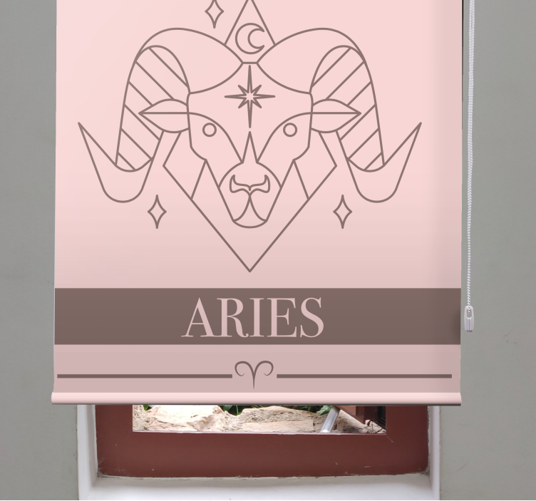 Persiana enrollable diseño zodiacal aries rosa - TenVinilo