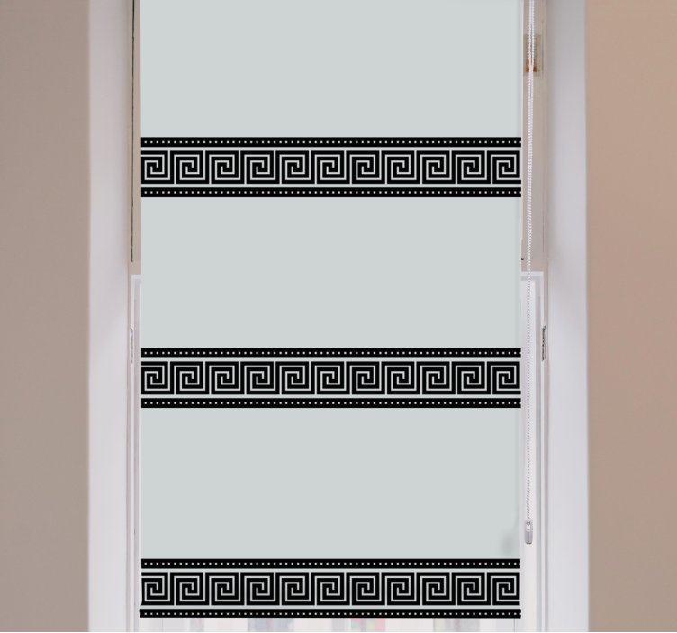 Persiana enrollable elegante patrones geométricos negros - TenVinilo