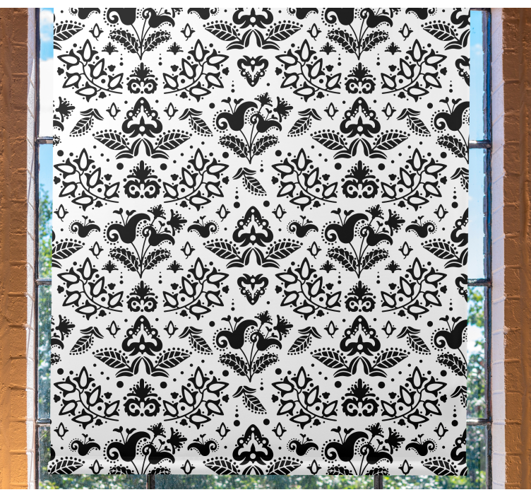 Persiana enrollable floral elegantes elementos florales - TenVinilo