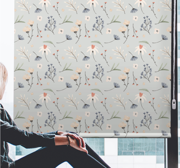 Persiana enrollable floral elementos delicados - TenVinilo
