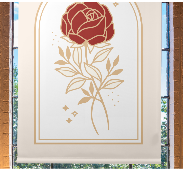 Persiana enrollable elegante rosa arqueada beige - TenVinilo