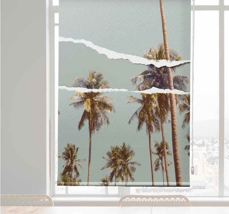 Persiana enrollable árboles diseño de verano de palmeras - TenVinilo