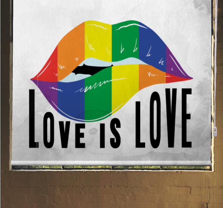 Persiana enrollable frase arte labial de arcoíris - TenVinilo