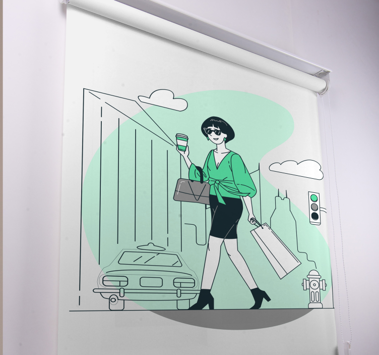 Persiana enrollable frase vida urbana elegante - TenVinilo