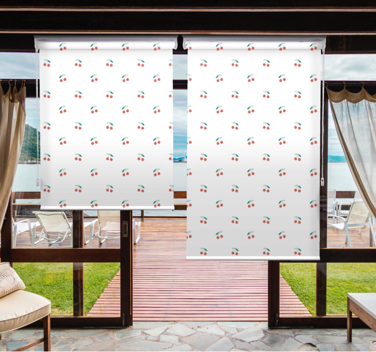 Persiana enrollable frutas diseño de patrón de cereza - TenVinilo