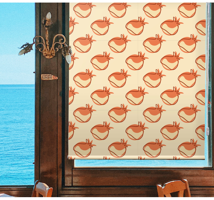 Persiana enrollable frutas patrón de verduras beige - TenVinilo
