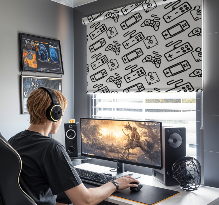 Persiana enrollable geek controladores minimalistas - TenVinilo