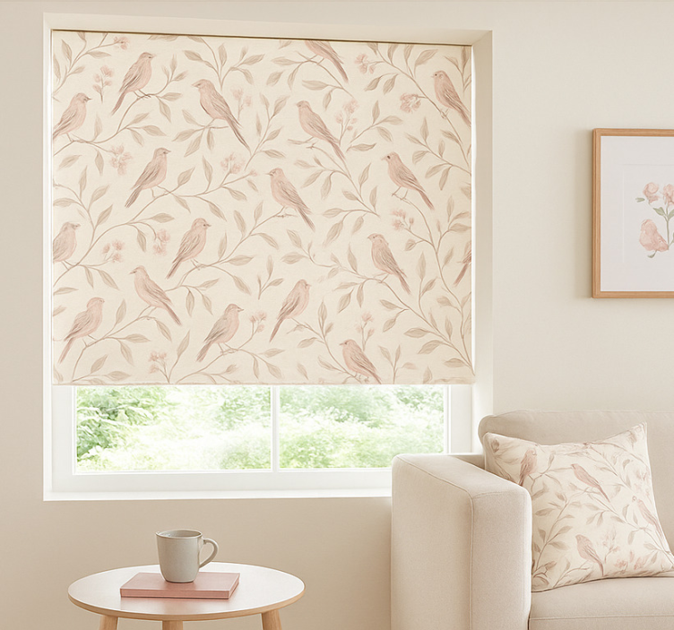 Persiana enrollable juvenil sendero de aves vintage - TenVinilo