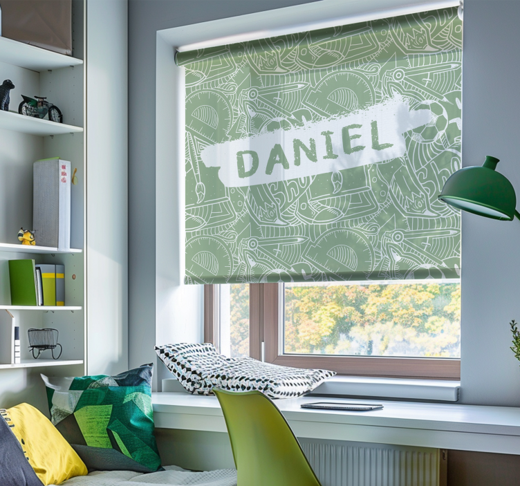 Persiana enrollable juvenil tiza escolar verde - TenVinilo