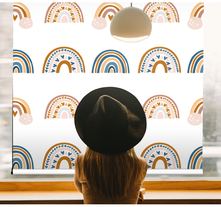 Persiana enrollable infantil motivos nórdicos de arcoíris - TenVinilo