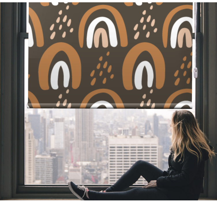Persiana enrollable infantil arcoíris terrosos pintados - TenVinilo