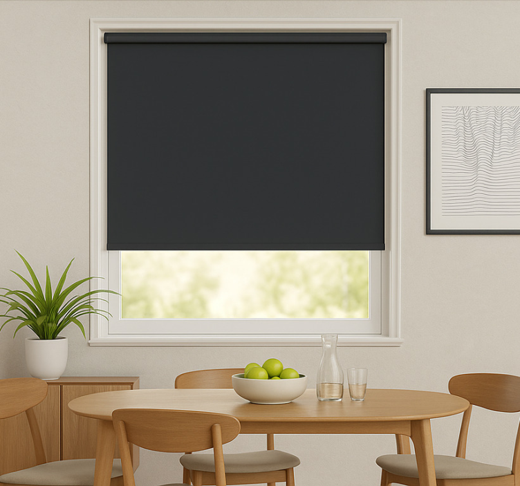 Persiana enrollable para comedor efecto blackout monocolor - TenVinilo
