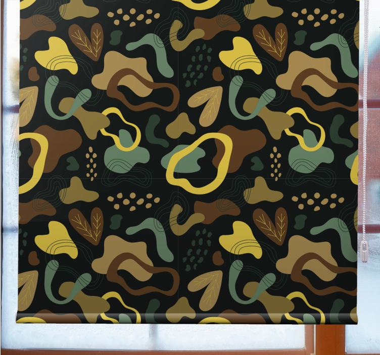 Persiana enrollable textura formas abstractas de hojas - TenVinilo