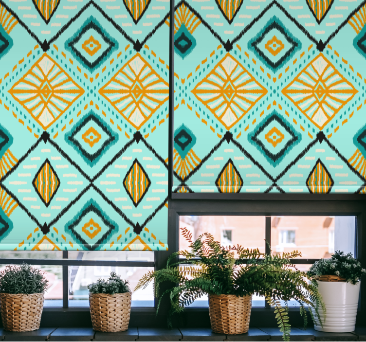 Persiana enrollable salón motivo geométrico de diamantes - TenVinilo