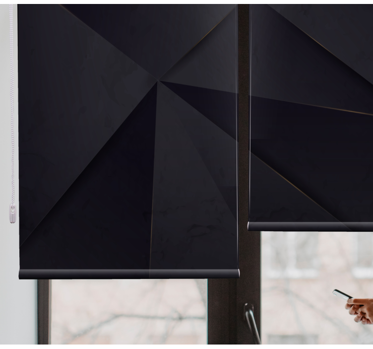 Persiana enrollable textura motivos geométricos negros - TenVinilo