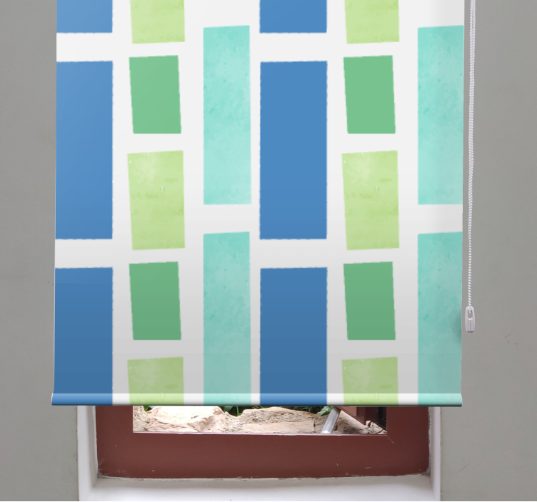 Persiana enrollable textura patrón de bloques geométricos - TenVinilo