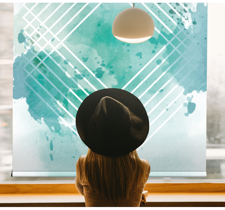 Persiana enrollable moderno patrón geométrico de acuarela - TenVinilo