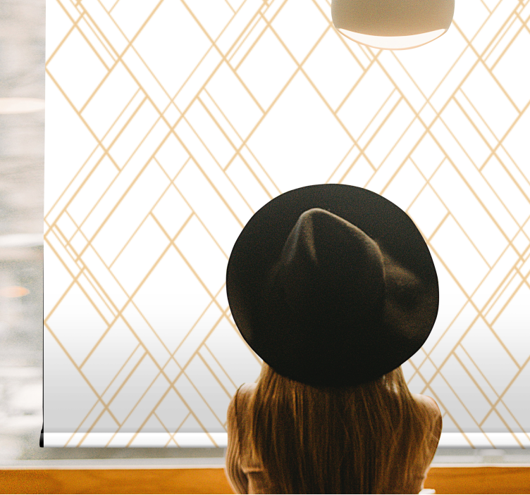 Persiana enrollable elegante líneas geométricas doradas - TenVinilo